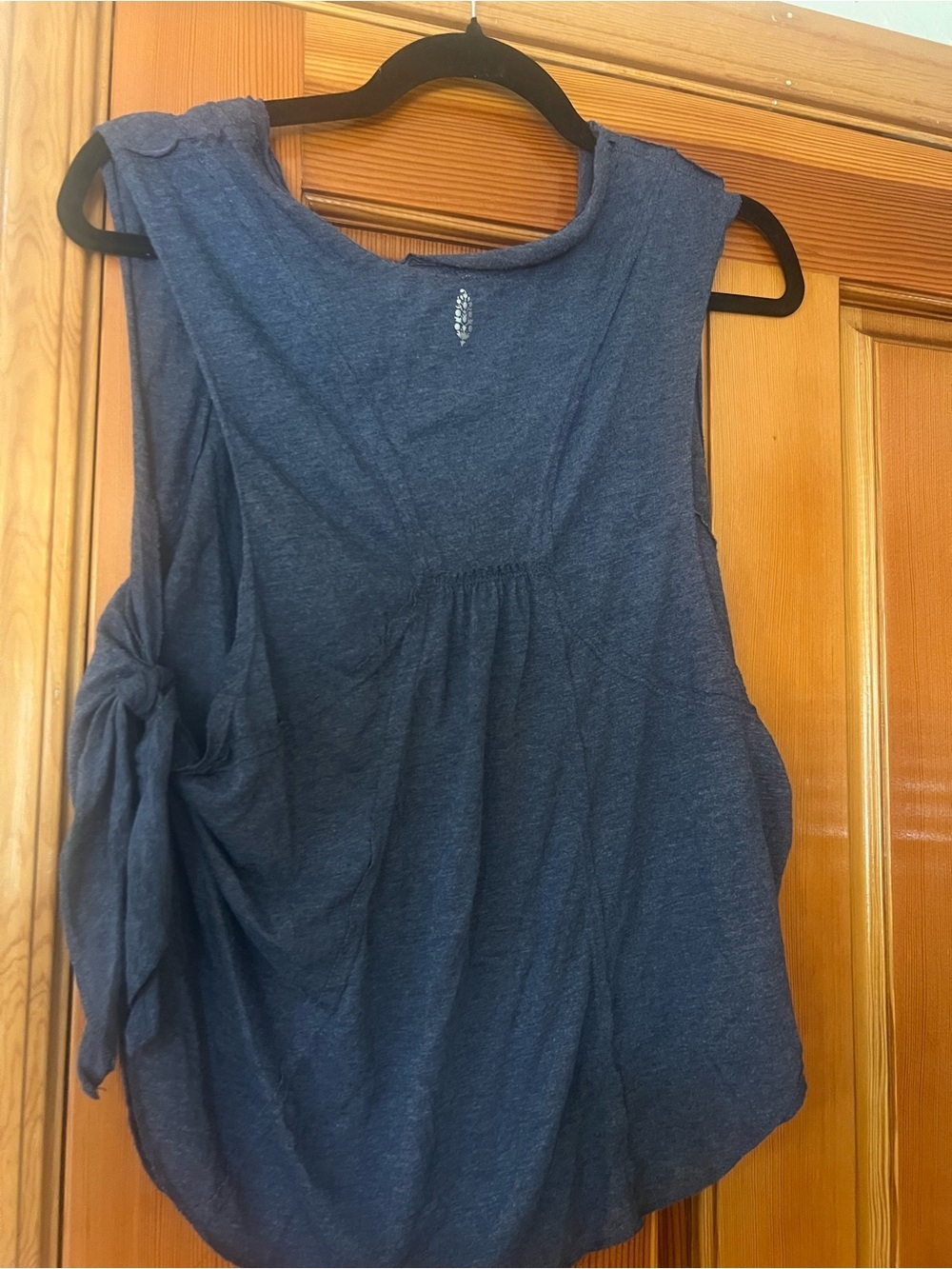 Free People Movement Sleeveless Henley Camisole in Navy with Button Placket - Picture 3 of 5
